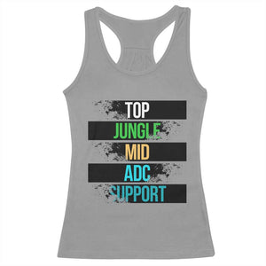 Gaming Humor 5 Roles Racerback Tank Top Quote For Gamer Lovers TS12 Sport Gray Print Your Wear