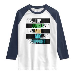 Gaming Humor 5 Roles Raglan Shirt Quote For Gamer Lovers TS12 White Navy Print Your Wear