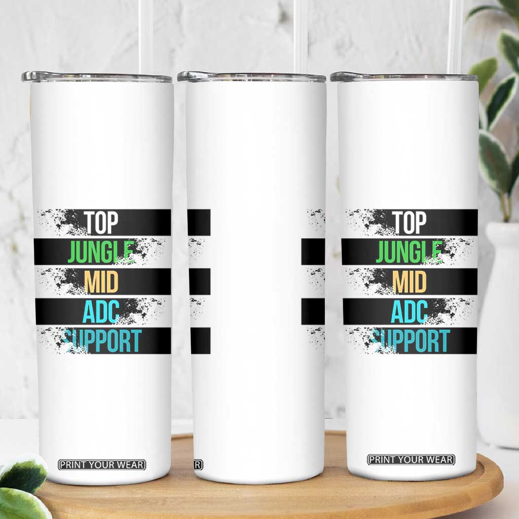 Gaming Humor 5 Roles Skinny Tumbler Quote For Gamer Lovers - Print Your Wear