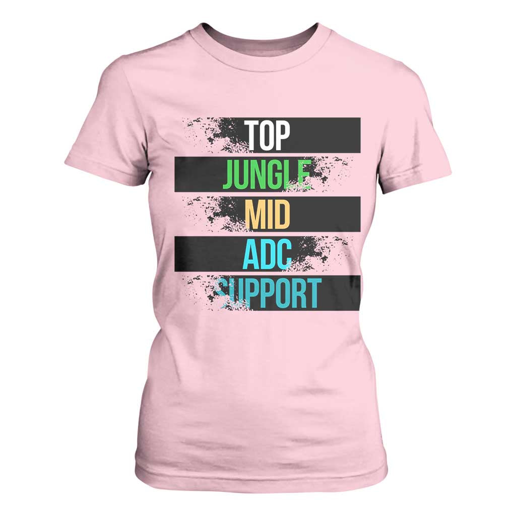 Gaming Humor 5 Roles T Shirt For Women Quote For Gamer Lovers TS12 Light Pink Print Your Wear