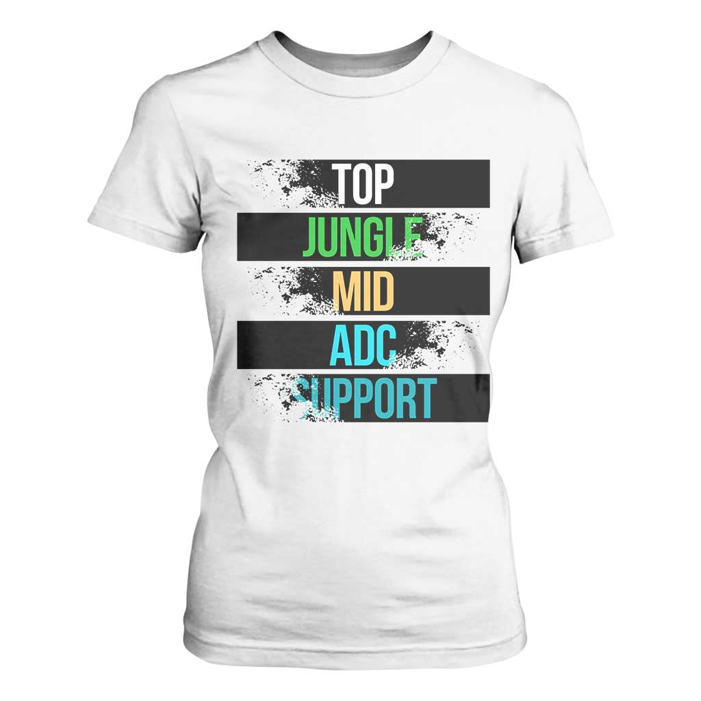 Gaming Humor 5 Roles T Shirt For Women Quote For Gamer Lovers TS12 White Print Your Wear