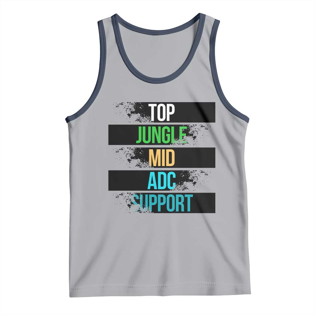 Gaming Humor 5 Roles Tank Top Quote For Gamer Lovers TS12 Athletic Heather Navy Print Your Wear