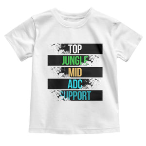 Gaming Humor 5 Roles Toddler T Shirt Quote For Gamer Lovers TS12 White Print Your Wear