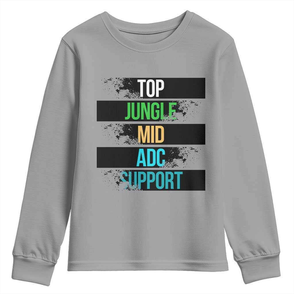 Gaming Humor 5 Roles Youth Sweatshirt Quote For Gamer Lovers TS12 Sport Gray Print Your Wear