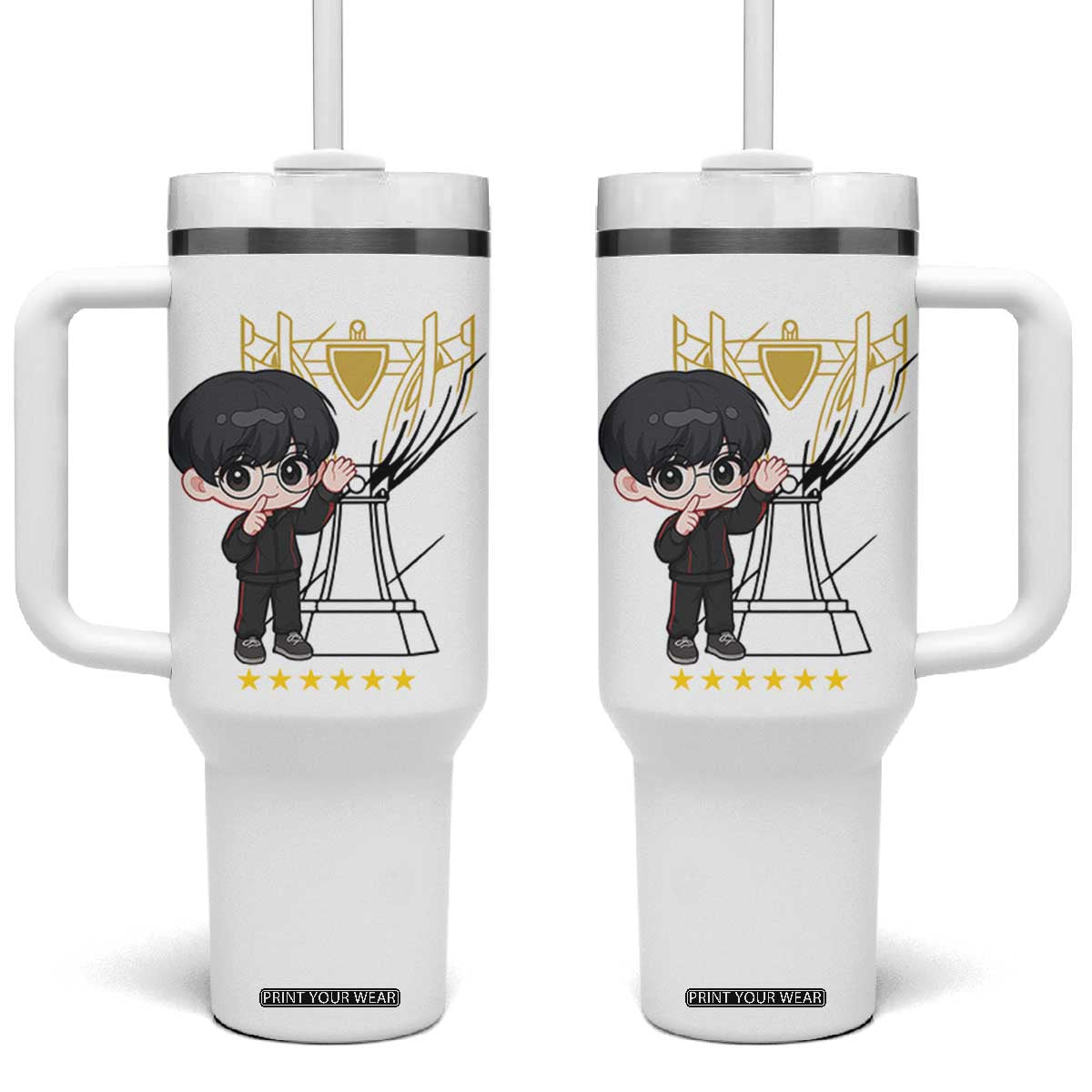 Mid Lane Master Gamer Tumbler With Handle Gift For Esports Fan TS12 One Size: 40 oz White Print Your Wear
