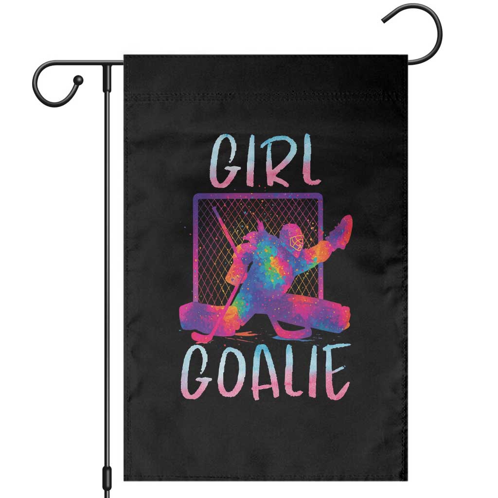 Funny Ice Hockey Girl Goalie Splatter Art Garden Flag Gift For Women TS12 Black Print Your Wear