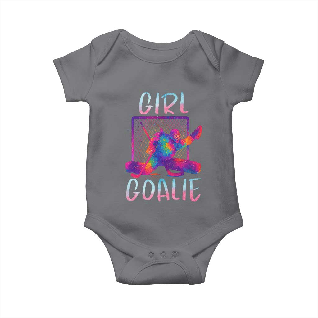 Funny Ice Hockey Girl Goalie Splatter Art Baby Onesie Gift For Women TS12 Charcoal Print Your Wear