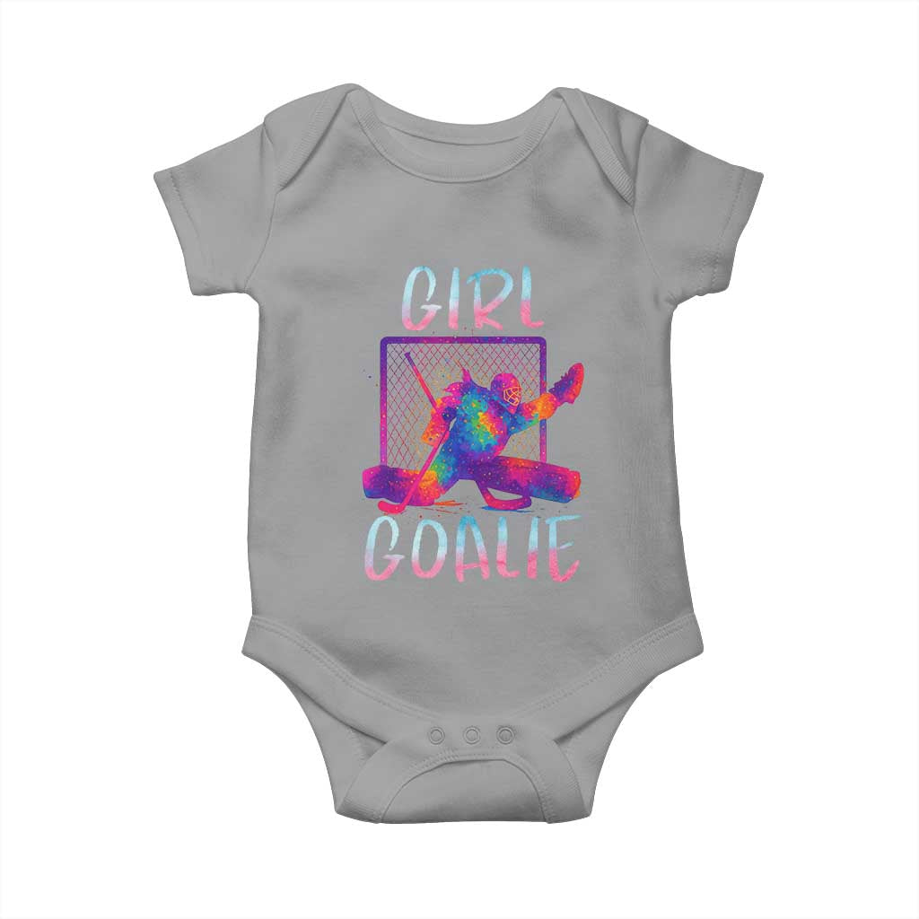 Funny Ice Hockey Girl Goalie Splatter Art Baby Onesie Gift For Women TS12 Sport Gray Print Your Wear