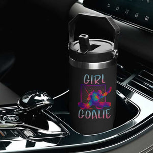 Funny Ice Hockey Girl Goalie Splatter Art Flip Straw Tumbler Gift For Women TS12 Print Your Wear