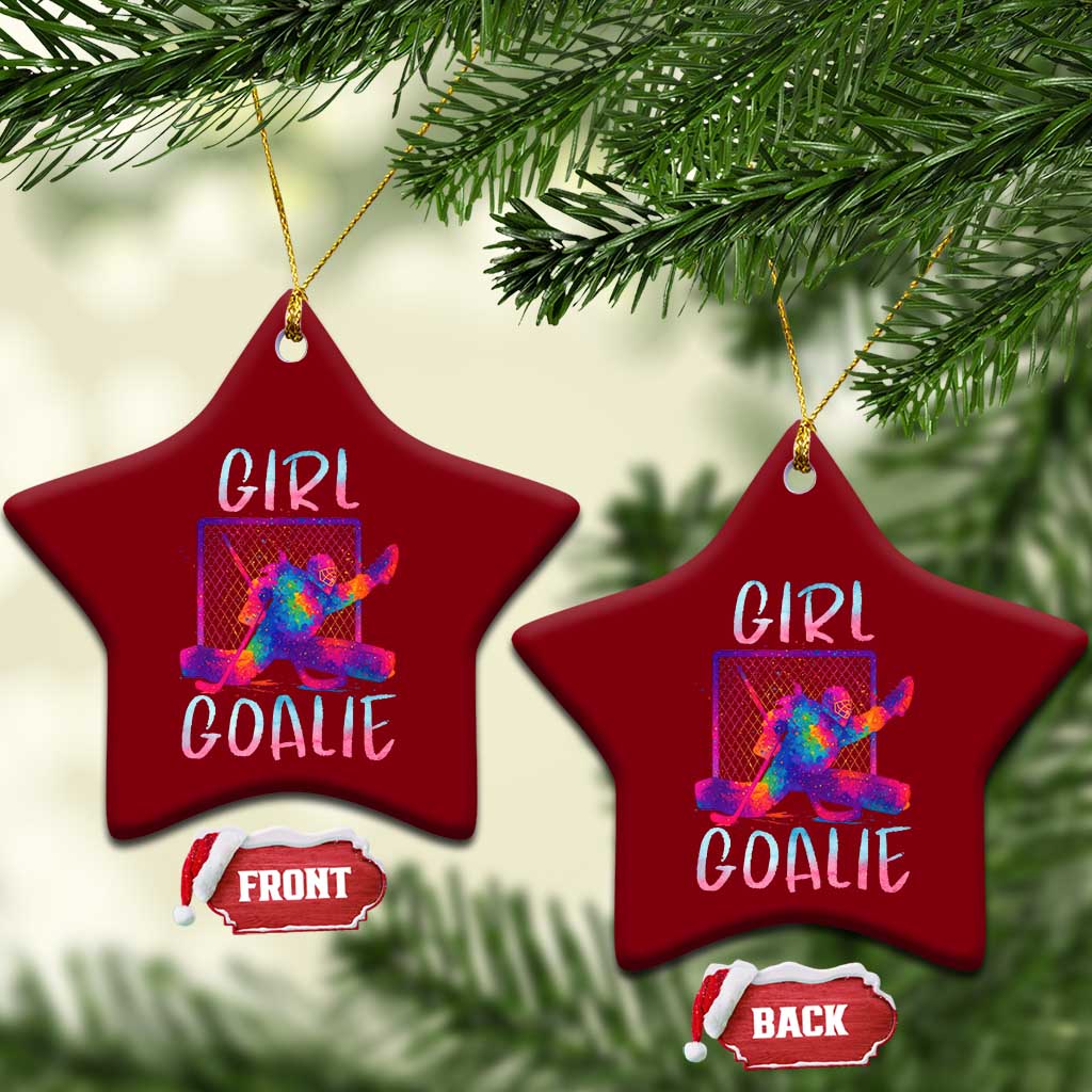 Funny Ice Hockey Girl Goalie Splatter Art Ceramic Ornament Gift For Women TS12 Print Your Wear