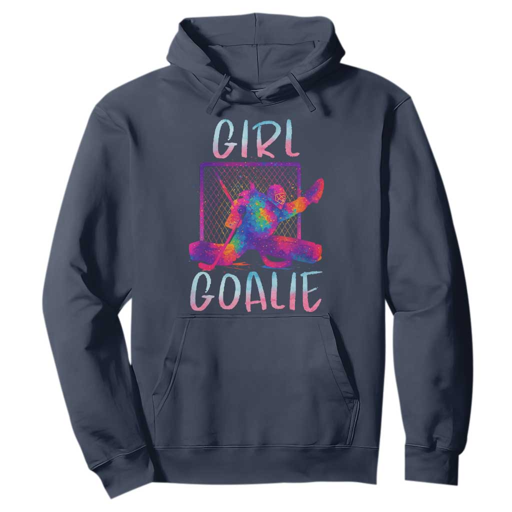 Funny Ice Hockey Girl Goalie Splatter Art Hoodie Gift For Women TS12 Navy Print Your Wear