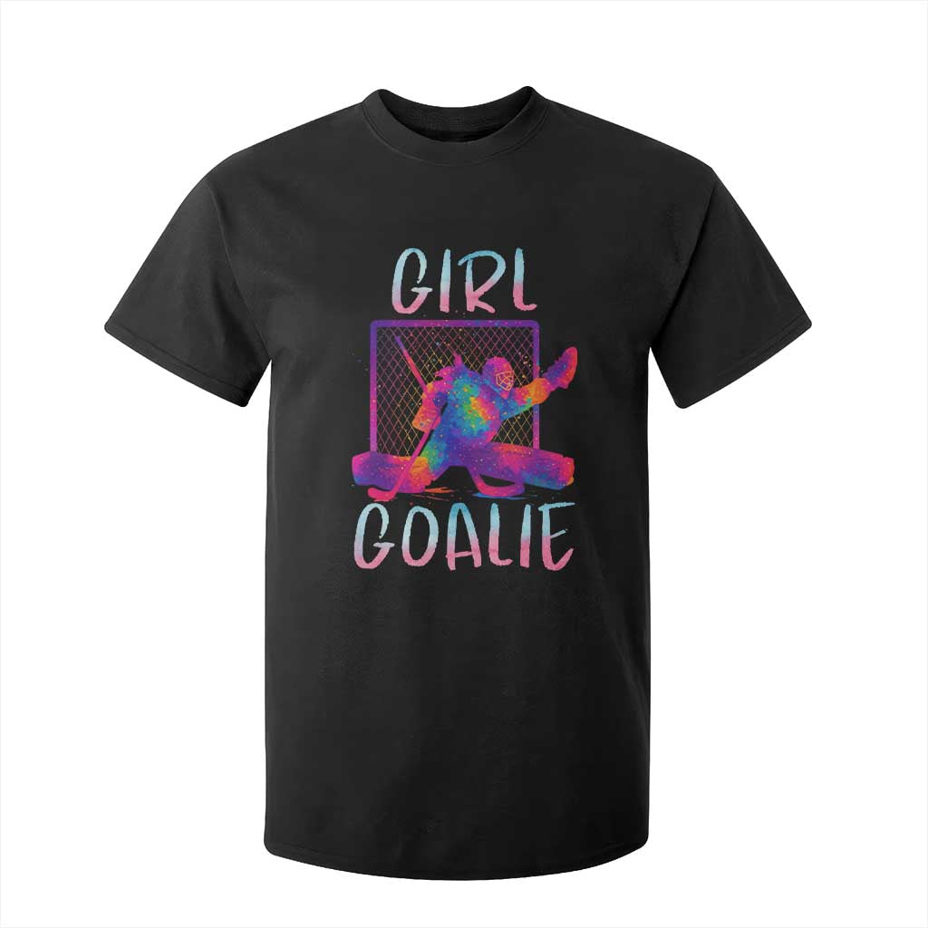 Funny Ice Hockey Girl Goalie Splatter Art T Shirt For Kid Gift For Women TS12 Black Print Your Wear