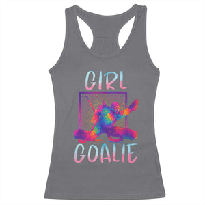 Funny Ice Hockey Girl Goalie Splatter Art Racerback Tank Top Gift For Women TS12 Charcoal Print Your Wear