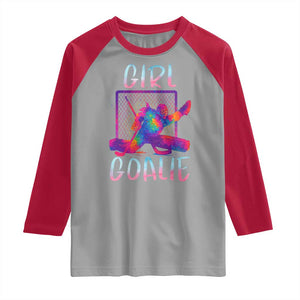 Funny Ice Hockey Girl Goalie Splatter Art Raglan Shirt Gift For Women TS12 Sport Gray Red Print Your Wear