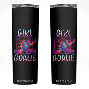 Funny Ice Hockey Girl Goalie Splatter Art Skinny Tumbler Gift For Women TS12 Black Print Your Wear