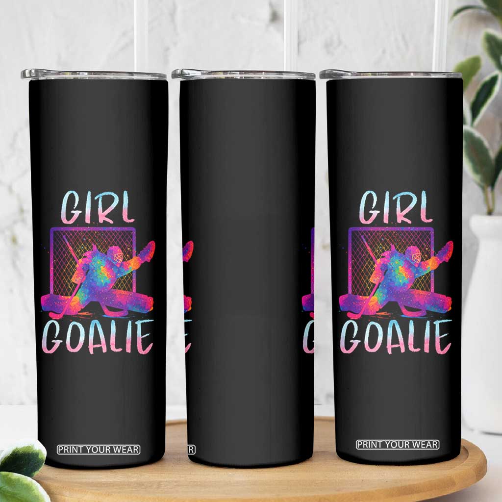 Funny Ice Hockey Girl Goalie Splatter Art Skinny Tumbler Gift For Women TS12 Print Your Wear