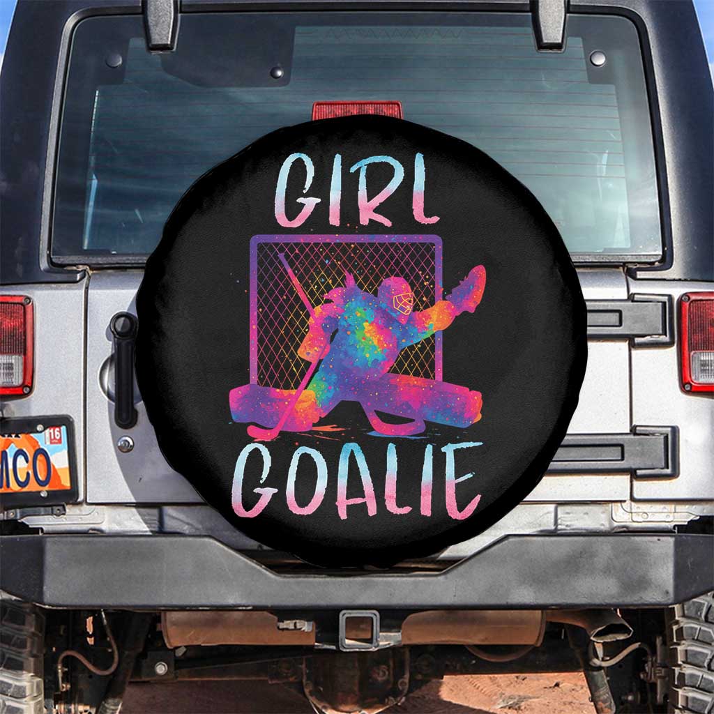 Funny Ice Hockey Girl Goalie Splatter Art Spare Tire Cover Gift For Women TS12 No hole Black Print Your Wear