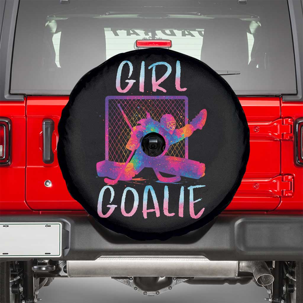 Funny Ice Hockey Girl Goalie Splatter Art Spare Tire Cover Gift For Women TS12 Black Print Your Wear