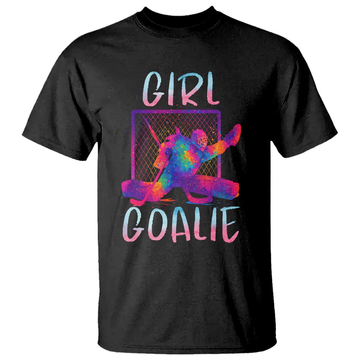 Funny Ice Hockey Girl Goalie Splatter Art T Shirt Gift For Women TS12 Black Print Your Wear
