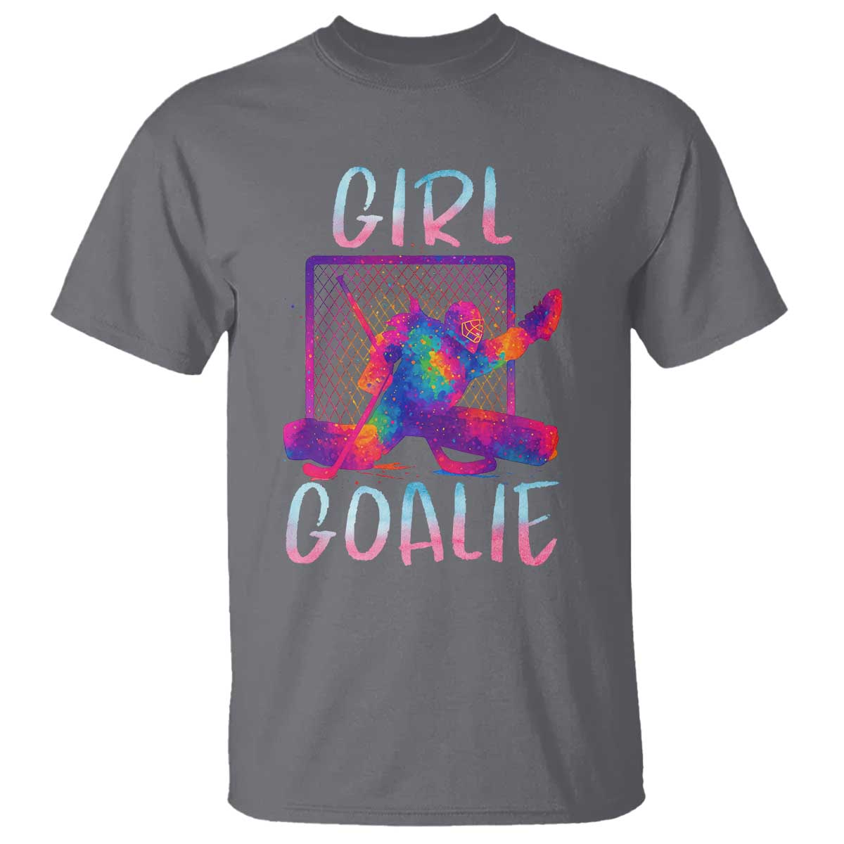 Funny Ice Hockey Girl Goalie Splatter Art T Shirt Gift For Women TS12 Charcoal Print Your Wear