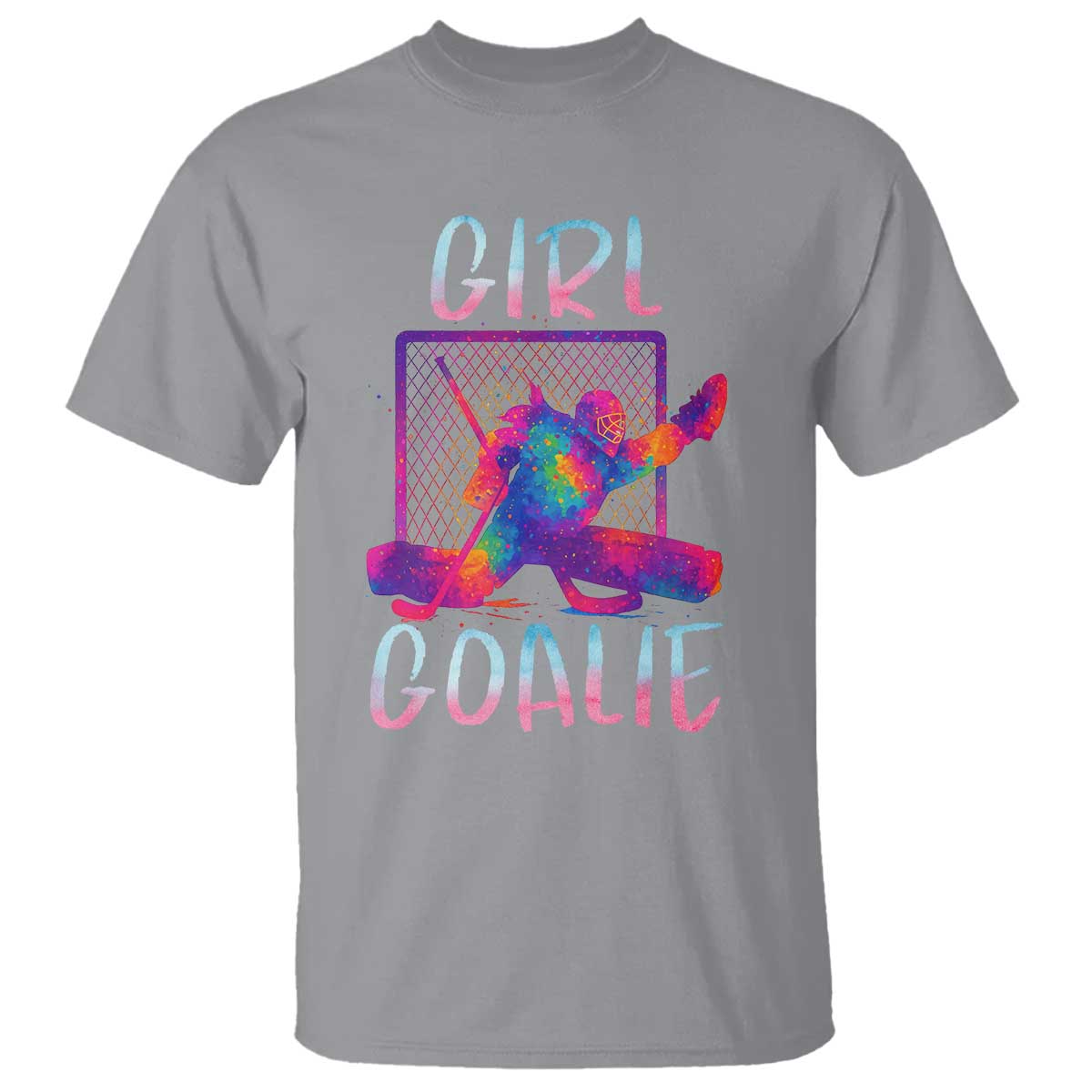 Funny Ice Hockey Girl Goalie Splatter Art T Shirt Gift For Women TS12 Sport Gray Print Your Wear