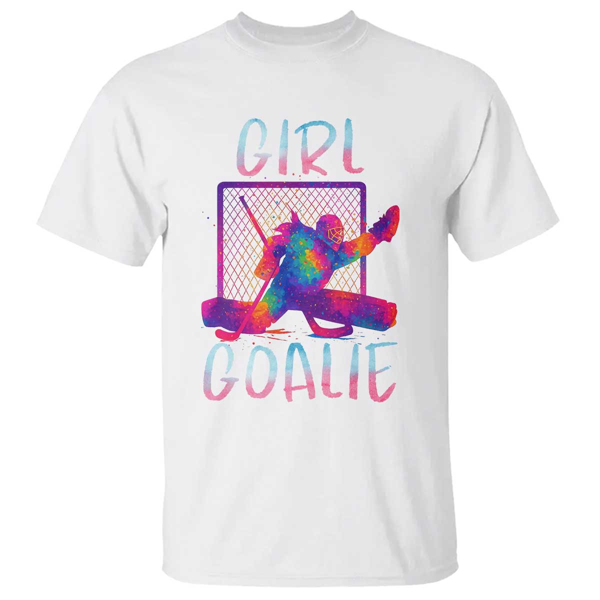 Funny Ice Hockey Girl Goalie Splatter Art T Shirt Gift For Women TS12 White Print Your Wear