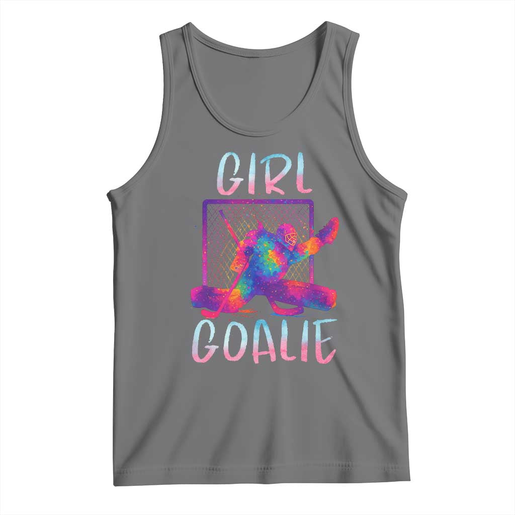 Funny Ice Hockey Girl Goalie Splatter Art Tank Top Gift For Women TS12 Black Heather Print Your Wear
