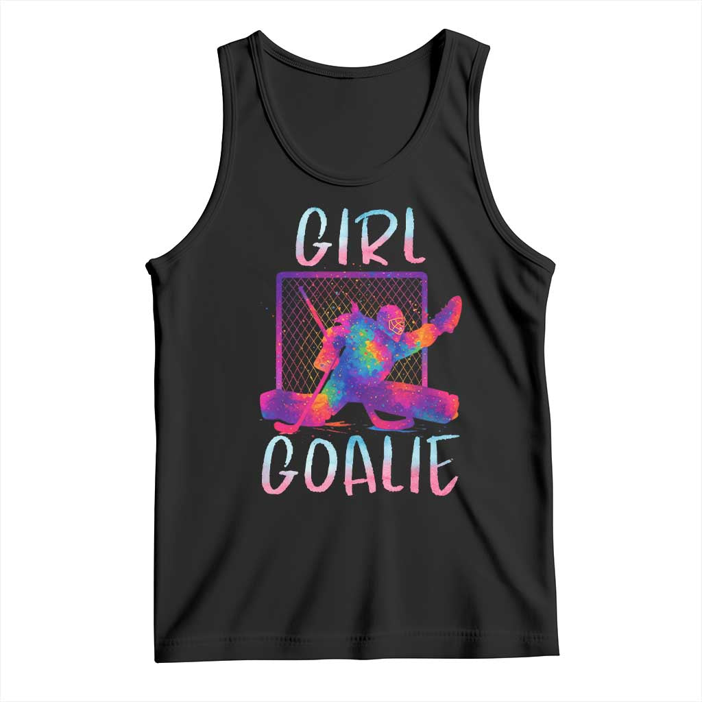 Funny Ice Hockey Girl Goalie Splatter Art Tank Top Gift For Women TS12 Black Print Your Wear