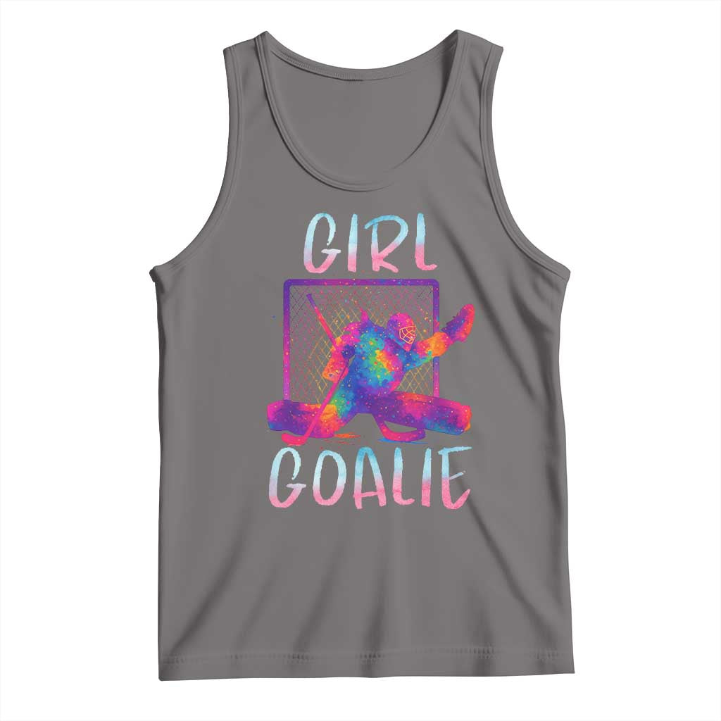 Funny Ice Hockey Girl Goalie Splatter Art Tank Top Gift For Women TS12 Deep Heather Print Your Wear