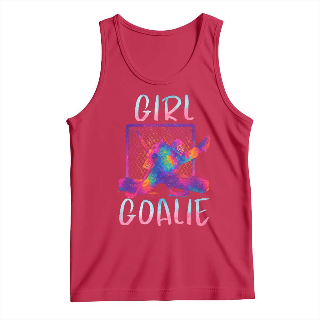 Funny Ice Hockey Girl Goalie Splatter Art Tank Top Gift For Women TS12 Red Print Your Wear