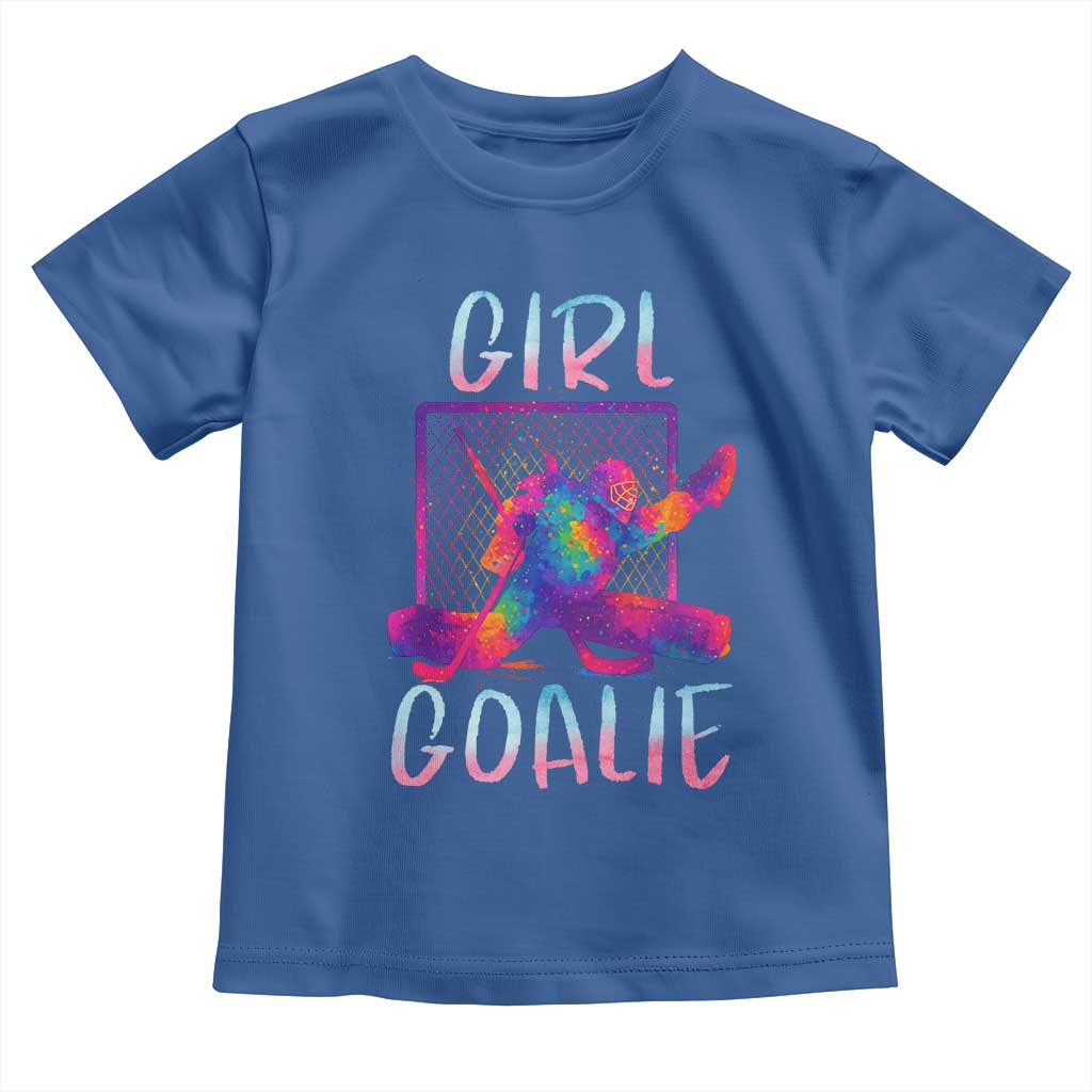 Funny Ice Hockey Girl Goalie Splatter Art Toddler T Shirt Gift For Women TS12 Royal Blue Print Your Wear