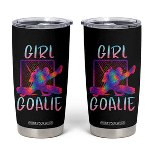 Funny Ice Hockey Girl Goalie Splatter Art Tumbler Cup Gift For Women TS12 Black Print Your Wear