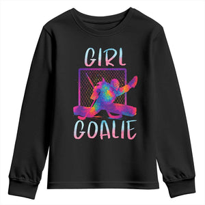 Funny Ice Hockey Girl Goalie Splatter Art Youth Sweatshirt Gift For Women TS12 Black Print Your Wear