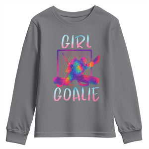 Funny Ice Hockey Girl Goalie Splatter Art Youth Sweatshirt Gift For Women TS12 Charcoal Print Your Wear