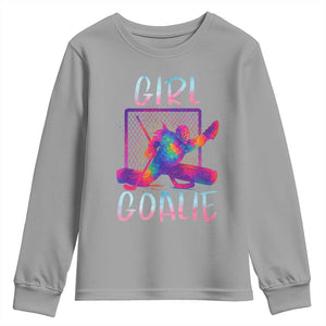 Funny Ice Hockey Girl Goalie Splatter Art Youth Sweatshirt Gift For Women TS12 Sport Gray Print Your Wear