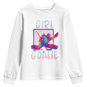 Funny Ice Hockey Girl Goalie Splatter Art Youth Sweatshirt Gift For Women TS12 White Print Your Wear