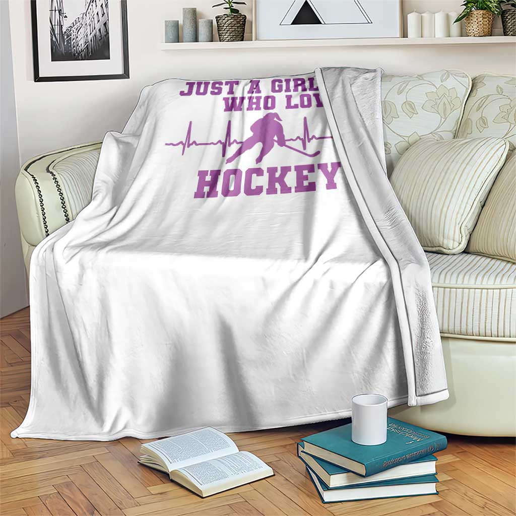 Funny Just A Girl Who Loves Hockey Throw Blanket Gift For Women TS12 Print Your Wear
