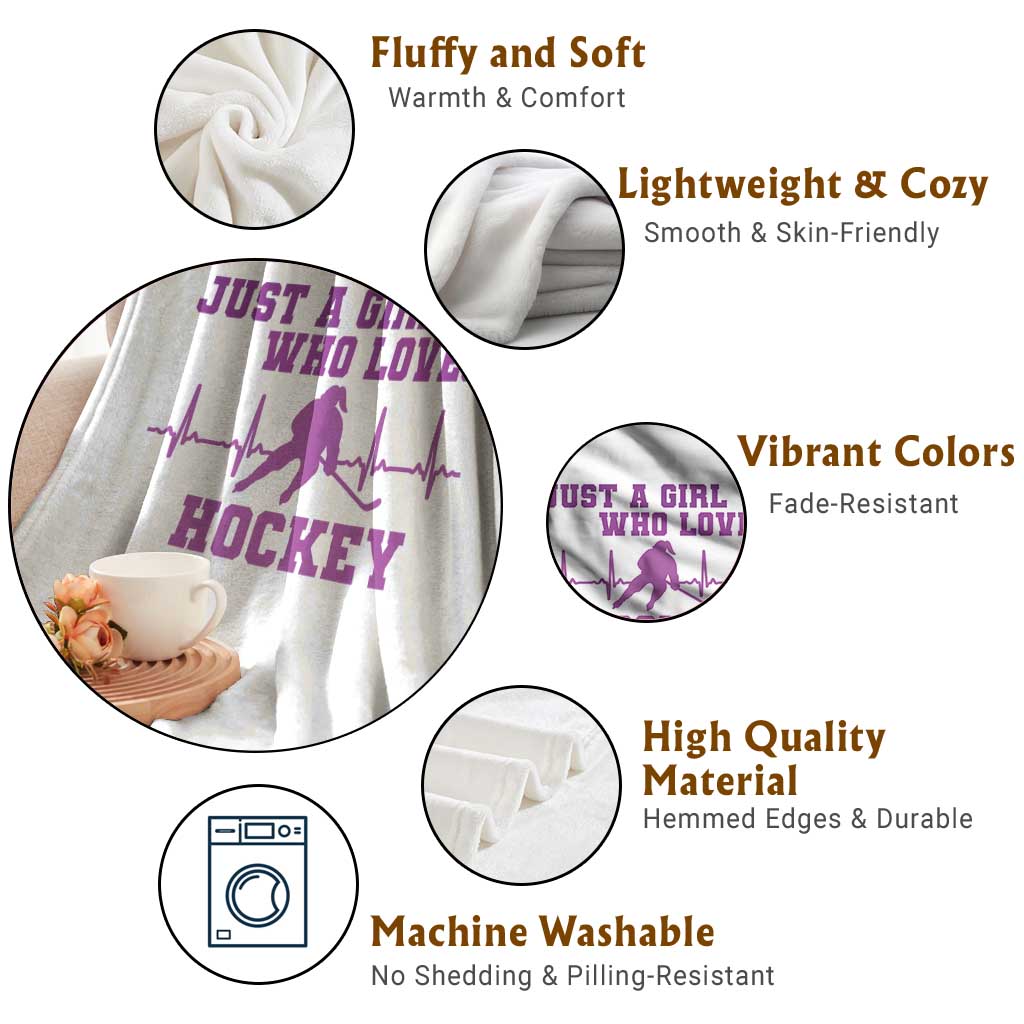Funny Just A Girl Who Loves Hockey Throw Blanket Gift For Women TS12 Print Your Wear