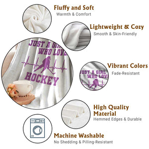 Funny Just A Girl Who Loves Hockey Throw Blanket Gift For Women TS12 Print Your Wear