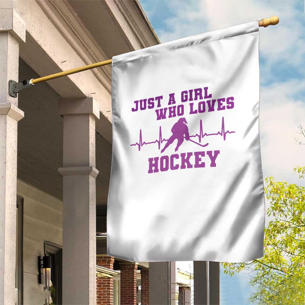 Funny Just A Girl Who Loves Hockey Garden Flag Gift For Women TS12 Print Your Wear
