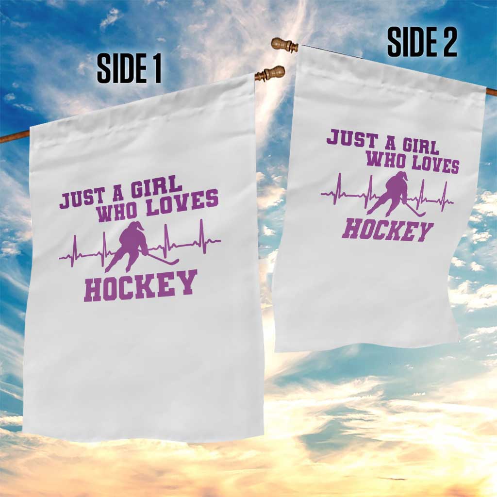 Funny Just A Girl Who Loves Hockey Garden Flag Gift For Women TS12 Print Your Wear