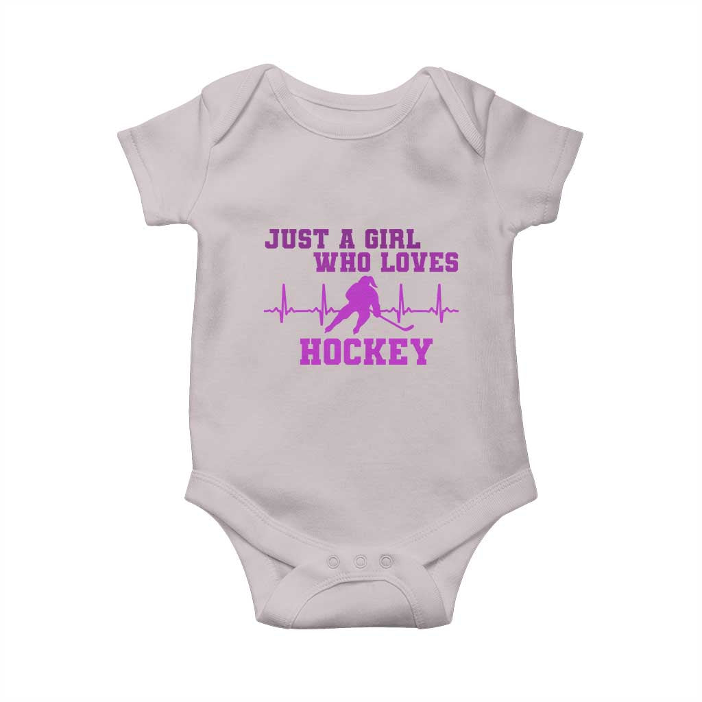 Funny Just A Girl Who Loves Hockey Baby Onesie Gift For Women TS12 Ice Gray Print Your Wear