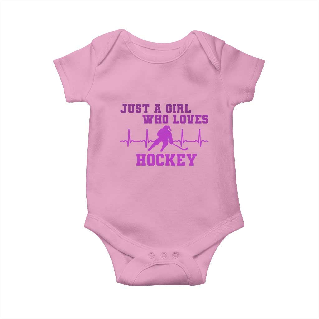 Funny Just A Girl Who Loves Hockey Baby Onesie Gift For Women TS12 Light Pink Print Your Wear
