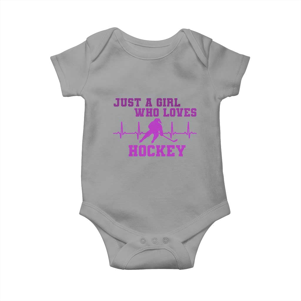 Funny Just A Girl Who Loves Hockey Baby Onesie Gift For Women TS12 Sport Gray Print Your Wear
