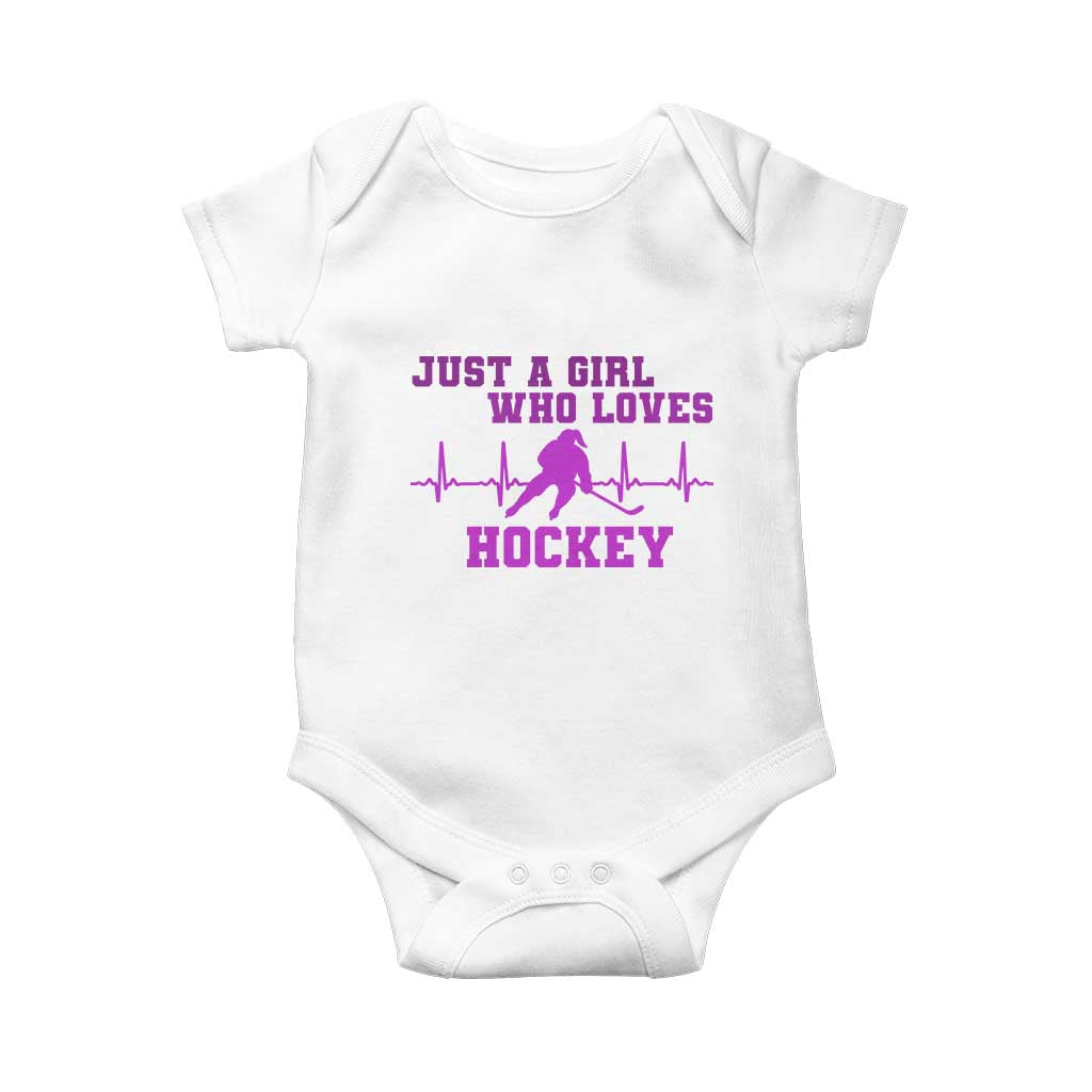 Funny Just A Girl Who Loves Hockey Baby Onesie Gift For Women TS12 White Print Your Wear