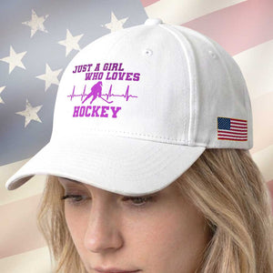 Funny Just A Girl Who Loves Hockey Baseball Cap Gift For Women TS12 Print Your Wear