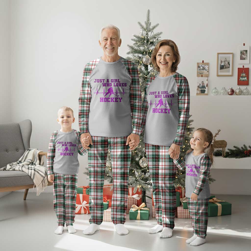 Funny Just A Girl Who Loves Hockey Plaid Pajama Set Gift For Women TS12 Christmas Plaid Print Your Wear