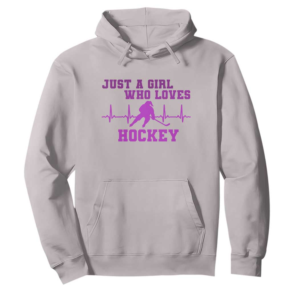 Funny Just A Girl Who Loves Hockey Hoodie Gift For Women TS12 Ice Gray Print Your Wear