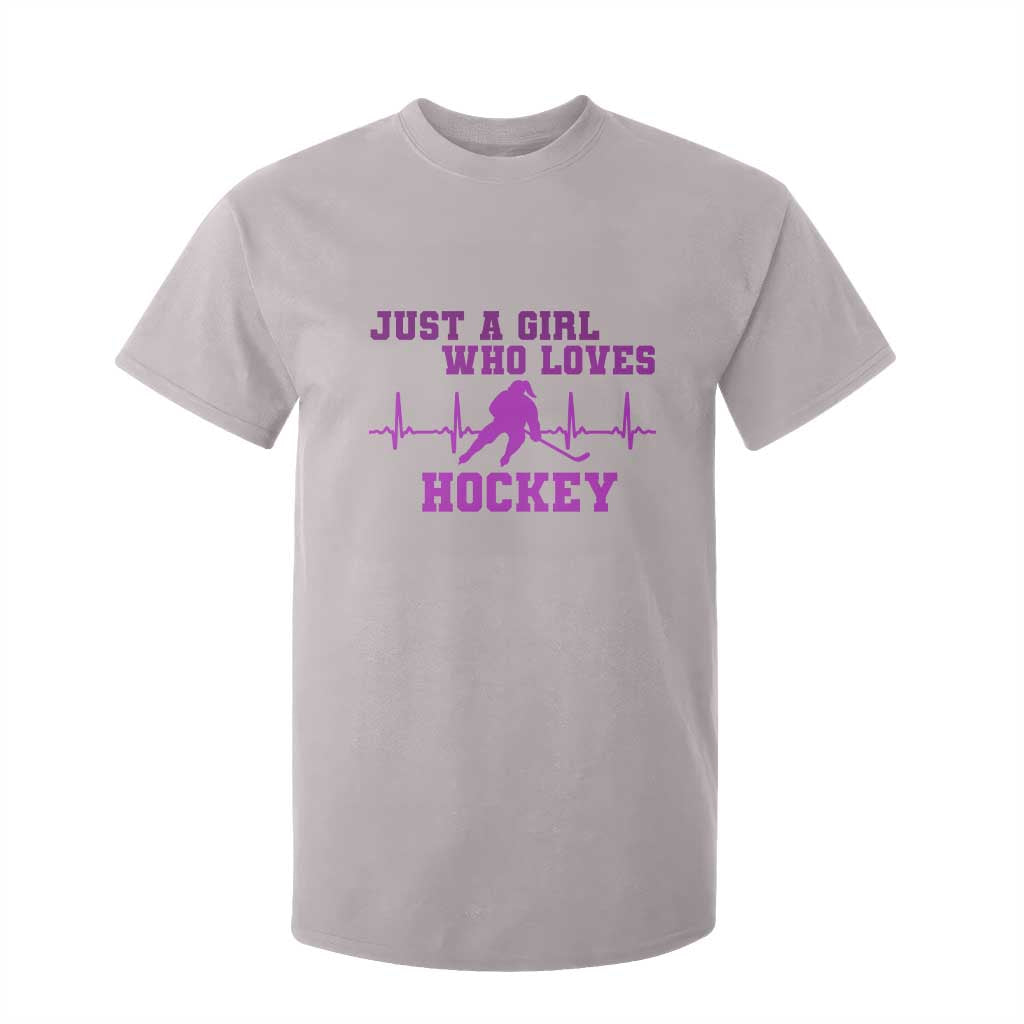 Funny Just A Girl Who Loves Hockey T Shirt For Kid Gift For Women TS12 Ice Gray Print Your Wear