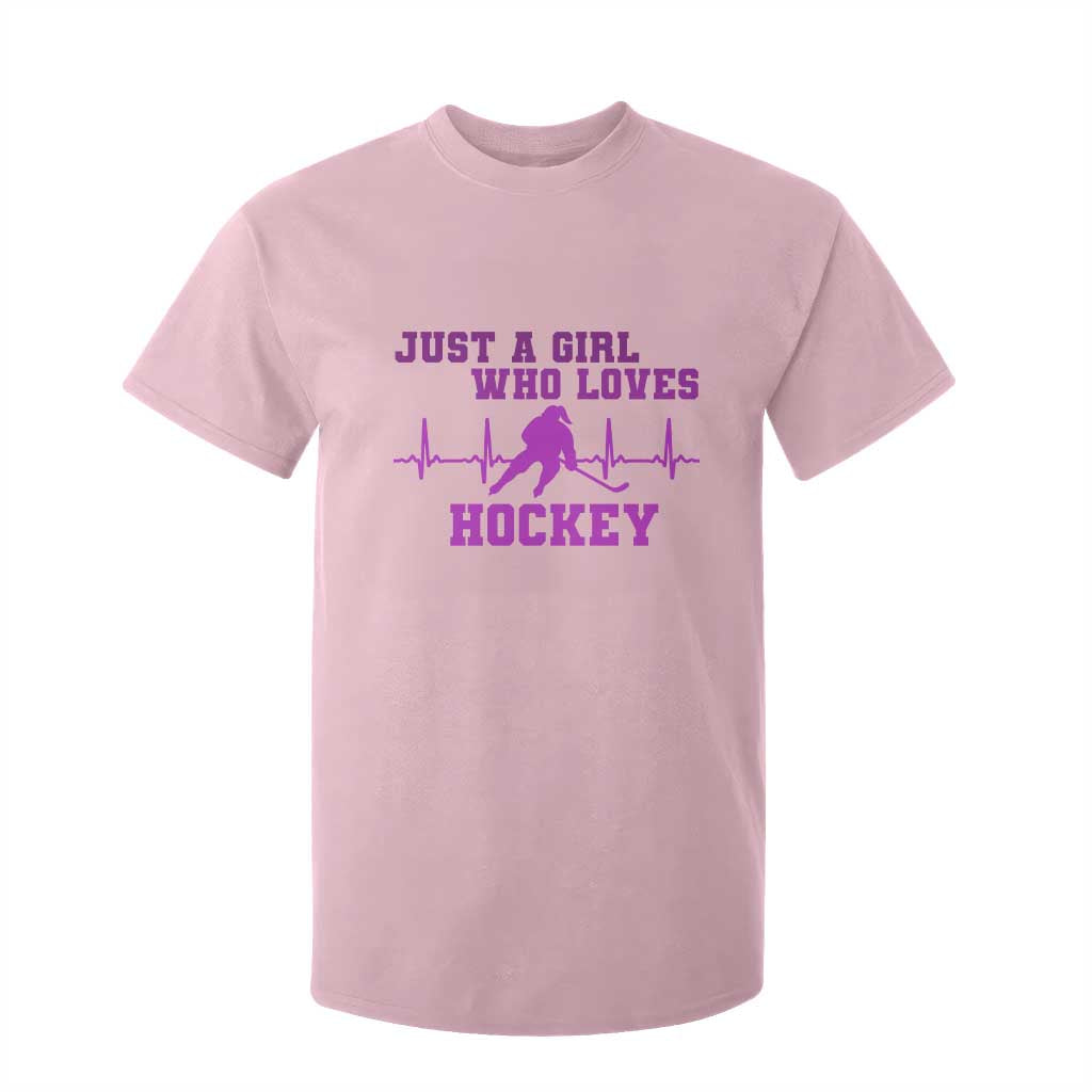 Funny Just A Girl Who Loves Hockey T Shirt For Kid Gift For Women TS12 Light Pink Print Your Wear